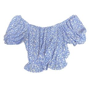 Sienna Sky Crop Top Sz Small Blue/White